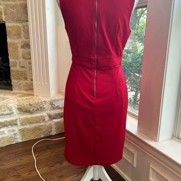 Forever 21 Red Sleeveless Knee Length Dress Size L - Picture 5 of 7